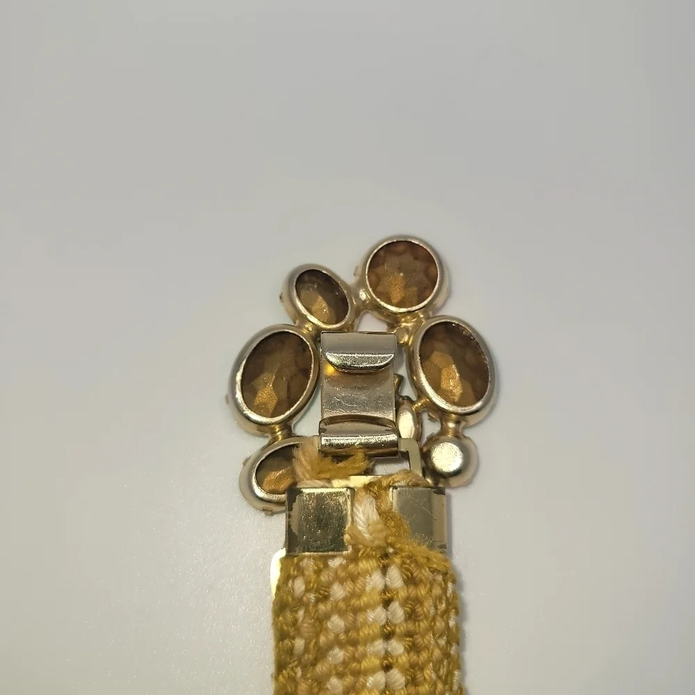 Gold Tone Metallic Rhinestone Belt Y2K Bling Embellished